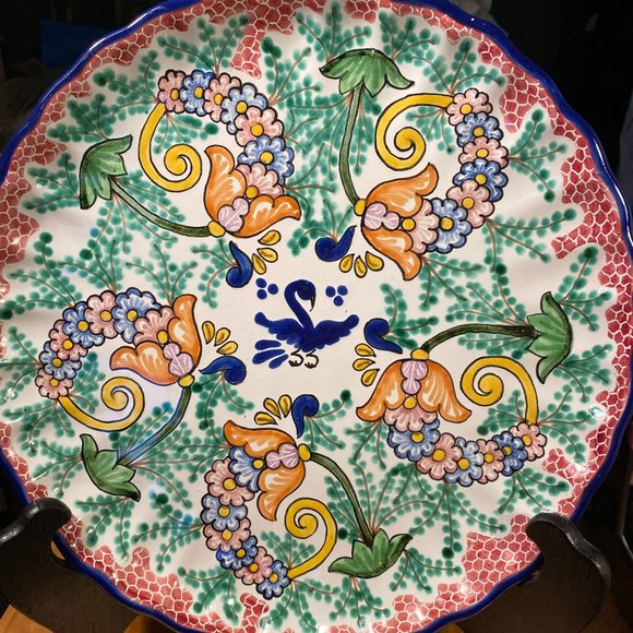 BEAUTIFUL HAND CRAFTED MEXICAN DISPLAY PLATE (EUC) - Picture 3 of 9